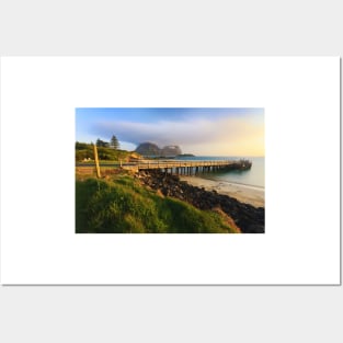 A long wharf or pier over a body of water on Lord Howe Island Posters and Art